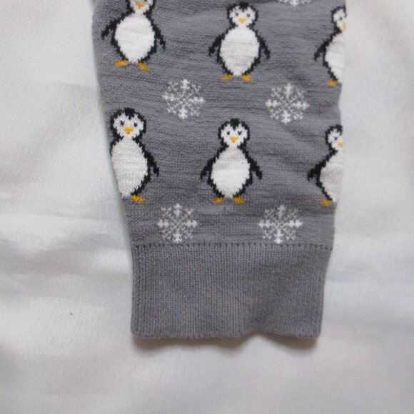SWEATER PROJECT womens LEGGINGS gray PENGUIN pants WHITE snowflake SIZE M - Picture 2 of 8